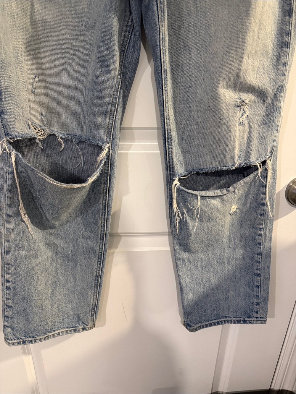 Aritzia Denim Forum Light Blue Distressed Women’s Jeans Organic Cotton - #100 - Picture 3 of 9